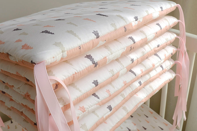 Cartoon Embroidered Cotton Baby Bumper Bed