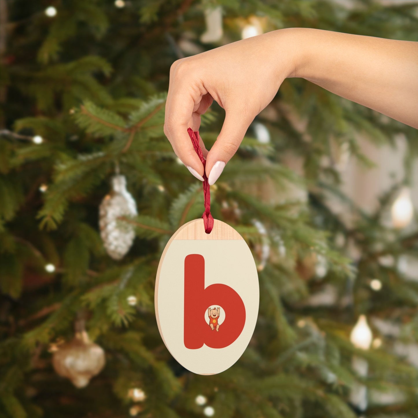 babiesdaily! Personalized wooden Christmas ornaments with cute animal designs.